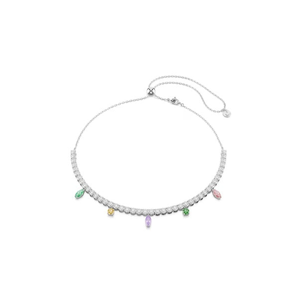 Swarovski Ariana Grande Tennis necklace, Mixed cuts, Multicolored, Rhodium plated 5737422