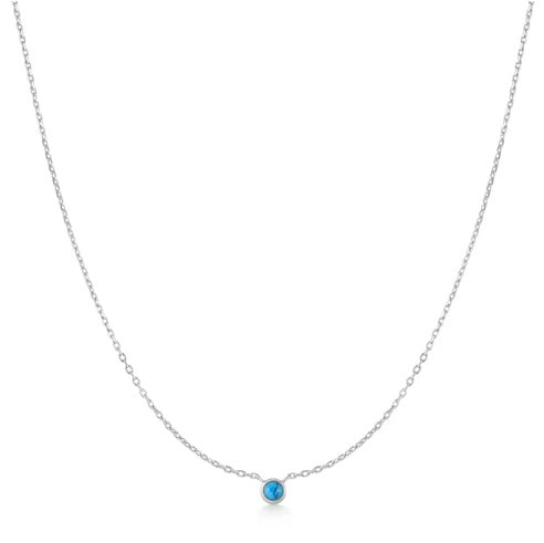 Ania Haie Silver Bezel-Set Lab-Created Turquoise Solitaire Necklace