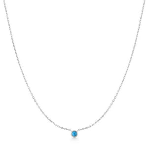 Ania Haie Silver Bezel-Set Lab-Created Turquoise Solitaire Necklace