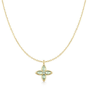 Ania Haie Gold Mint Green Lucky Clover Necklace