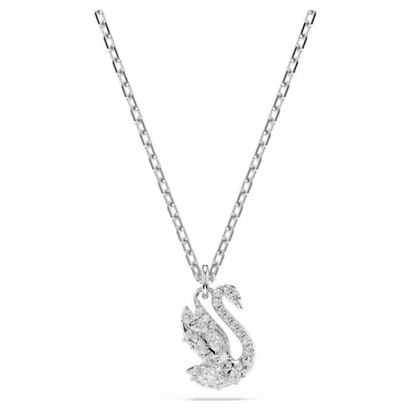 Swarovski Swan pendant Mixed cuts, Swan, White, Rhodium plated 5754347