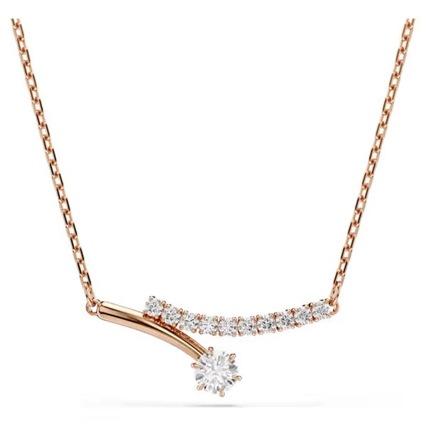 Swarovski Matrix necklace Round cut, White, 18K rose gold finish 5763823