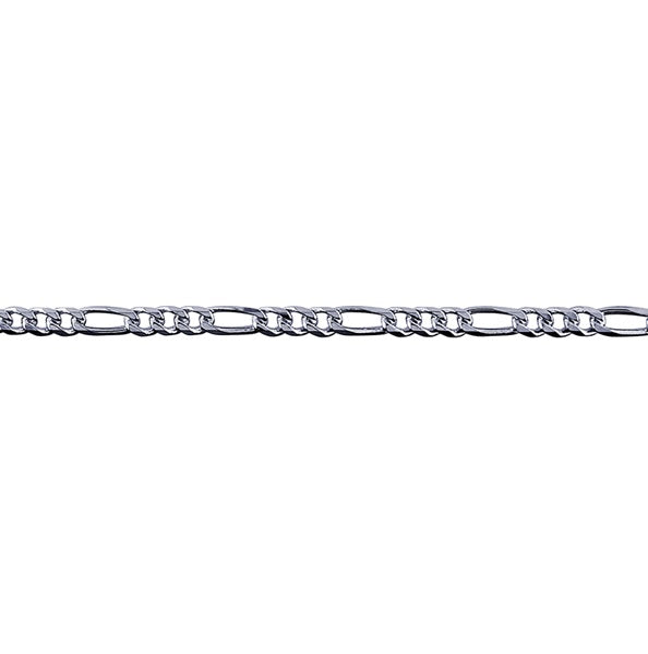 Sterling Silver Dia Figaro 1+3 Anklet