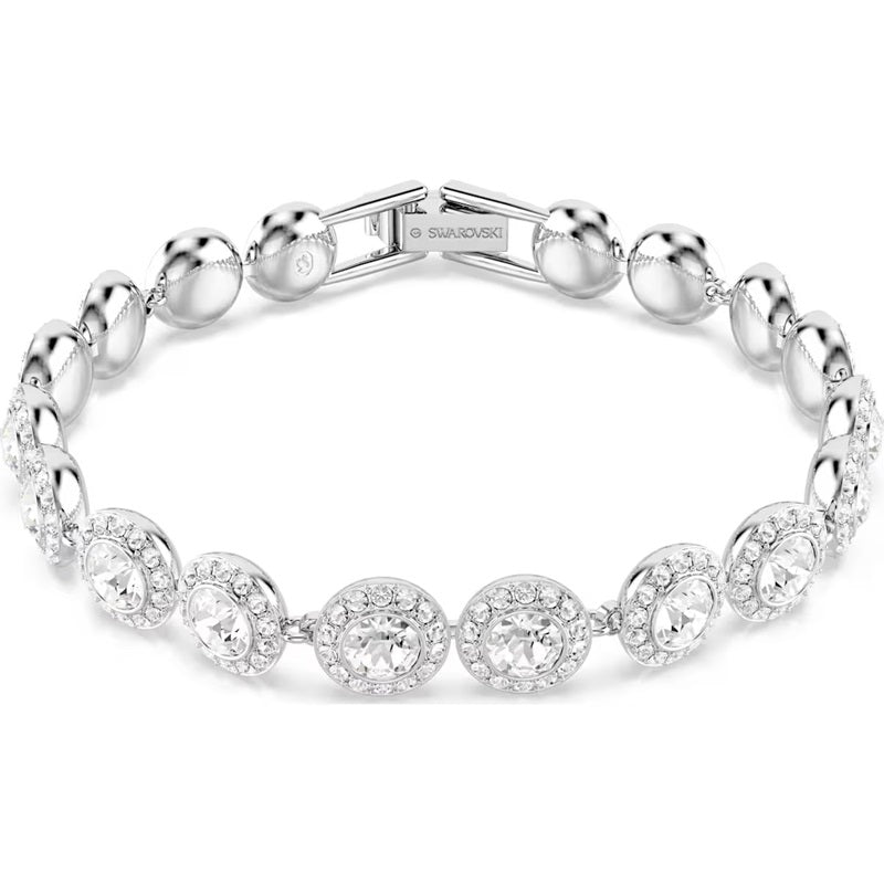 Swarovski Una bracelet, Round cut, White, Rhodium plated 5682279