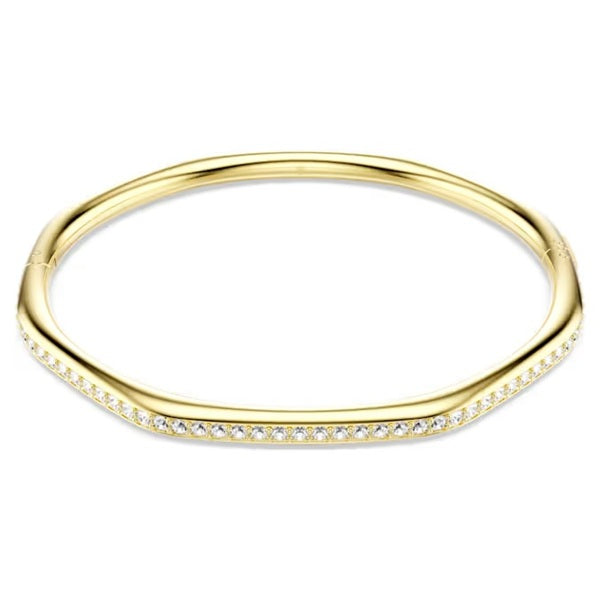 Swarovski Dextera bangle Octagon shape, Round cut, White, Gold-tone plated 5724581