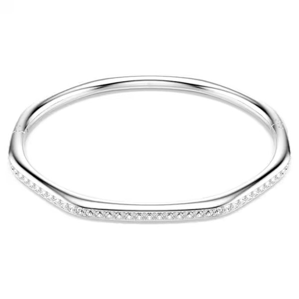 Swarovski Dextera bangle Octagon shape, Round cut, White, Rhodium plated 5725222