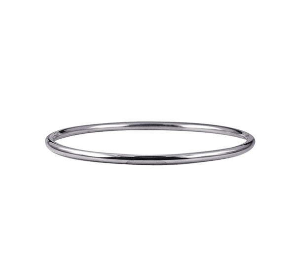 3mm Solid Sterling Silver Round Golf Bangle – Size 67