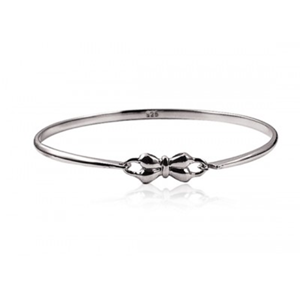 Sterling Silver Baby Bow Opening Bangle – Size 45mm