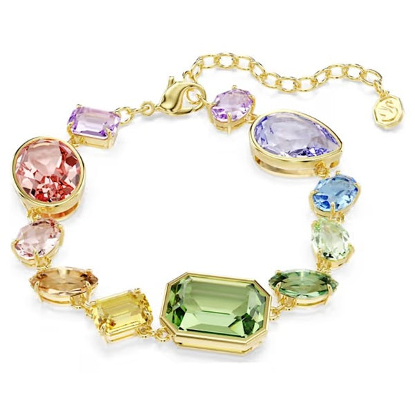 Swarovski Gema bracelet Mixed cuts, Multicoloured, Gold-tone plated 5737453