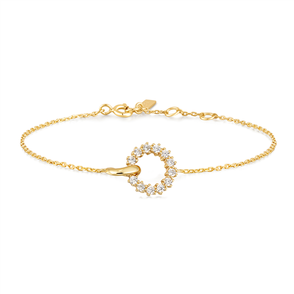 Ania Haie Gold Interlinked Circles Pave Bracelet