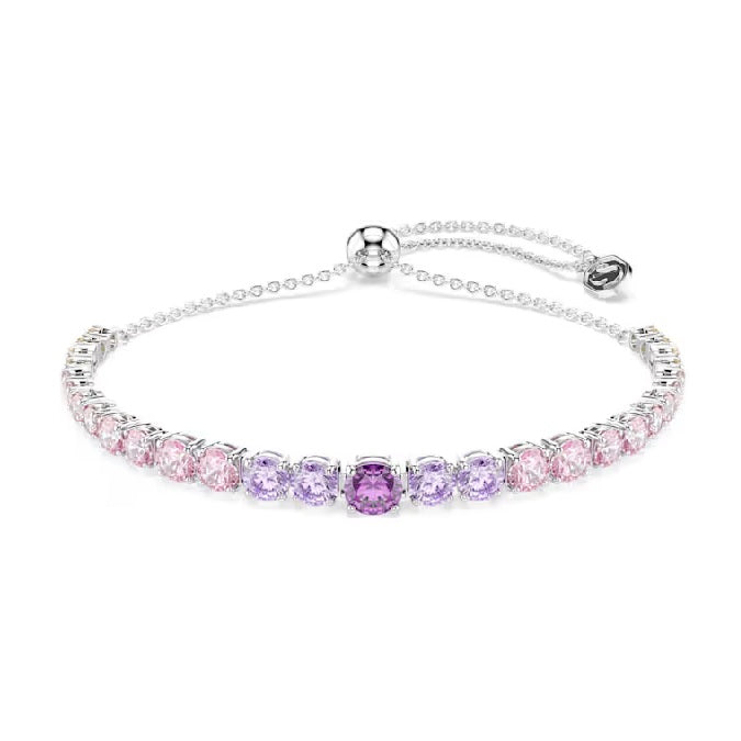 Swarovski Matrix bracelet Gradient of round cuts, Multicoloured, Rhodium plated 5751197