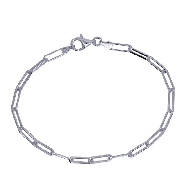 Sterling Silver Italian Paperclip Link Bracelet