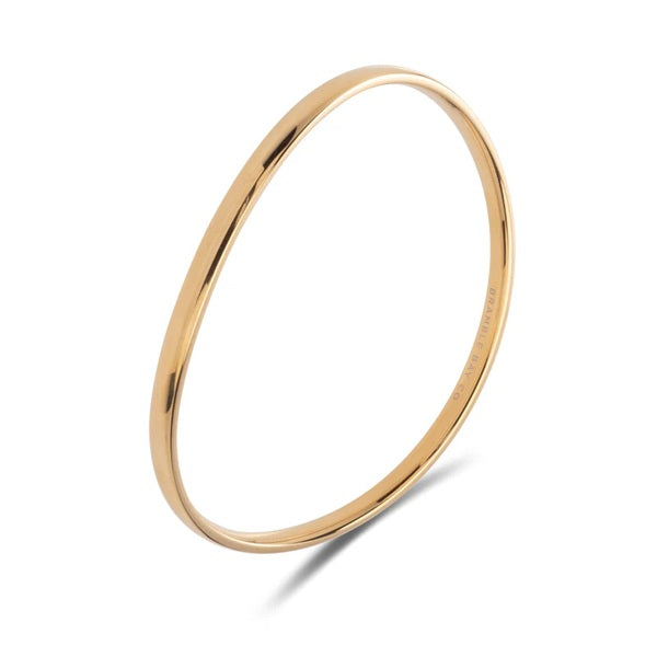 14ct Yellow Gold Plated Stainless Steel Curvy Bangle