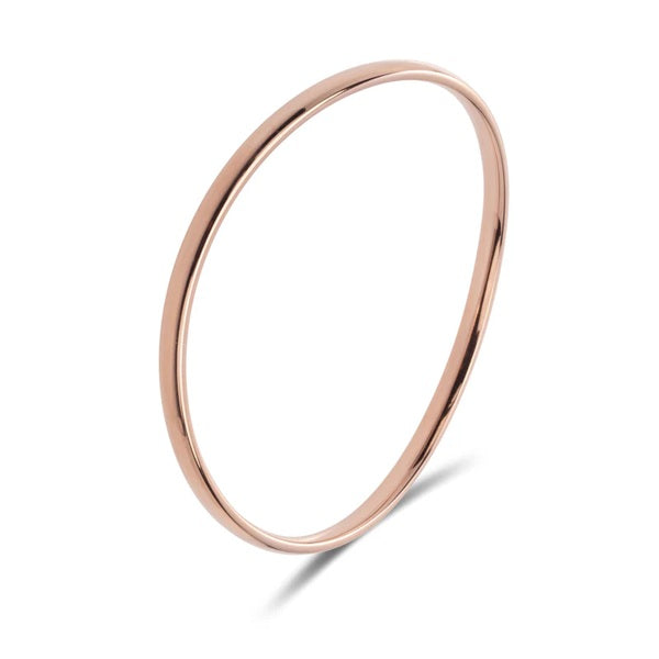 14ct Rose Gold Plated Stainless Steel Curvy Bangle