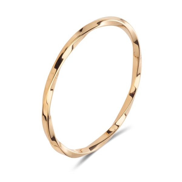 14ct Yellow Gold Plated Stainless Steel Twist Bangle
