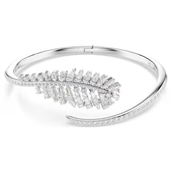 Swarovski Vienna bangle Mixed cuts, Feather, White, Rhodium plated 5754275