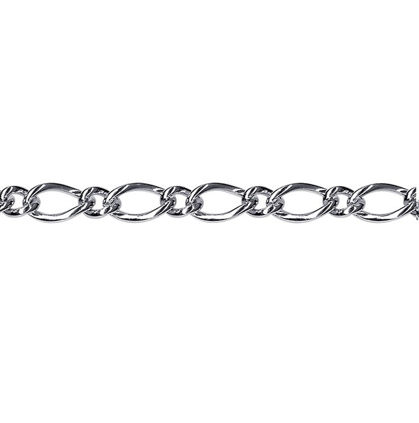 Sterling Silver Oval Figaro 1+1 Bracelet