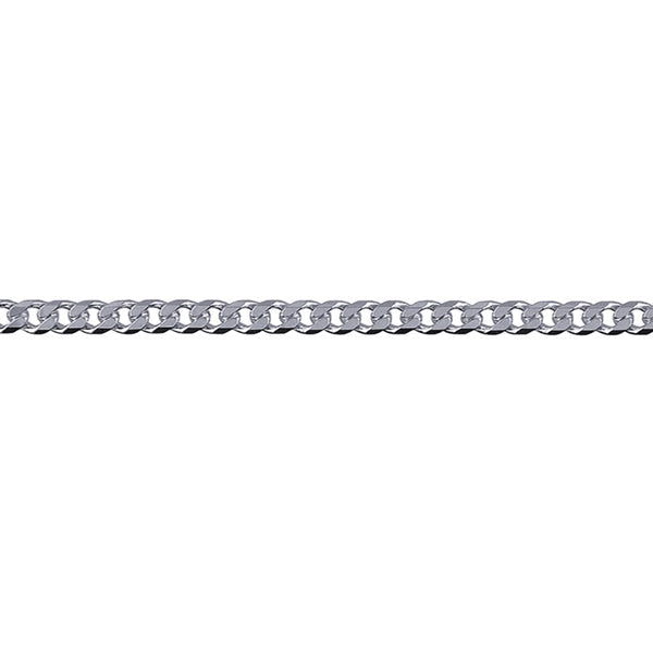 Sterling Silver Bevelled Diamond Cut Curb Bracelet