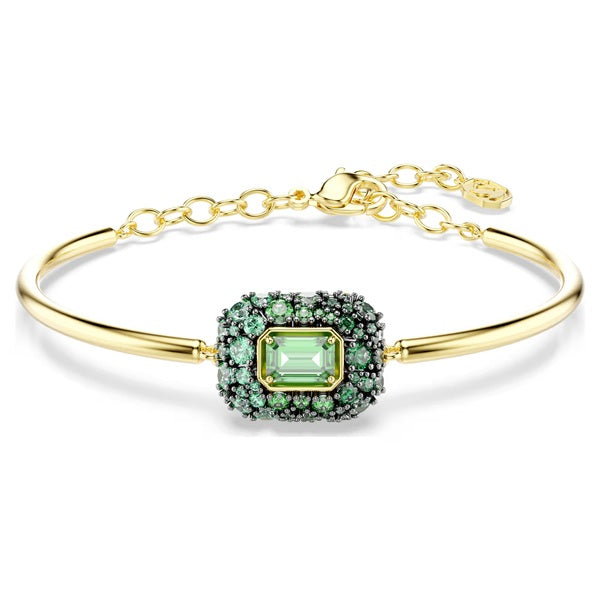 Swarovski Sublima bangle Octagon cut, Green, 18K gold finish 5758457