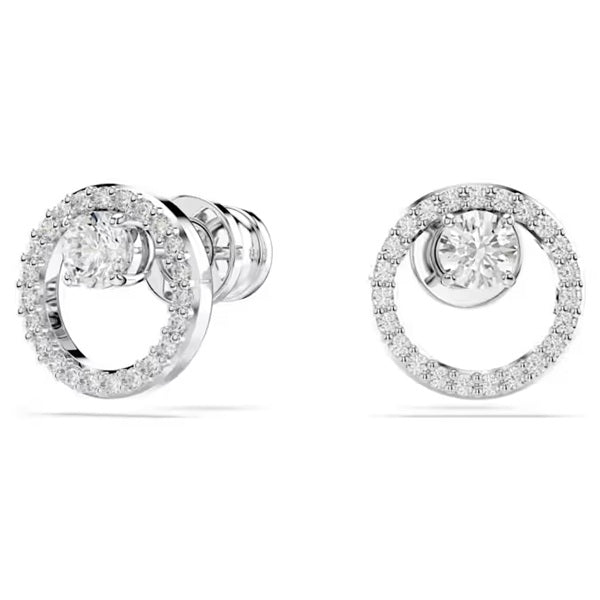 Swarovski Constella stud earrings Round cut, White, Rhodium plated 5692262