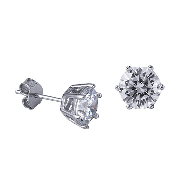 Sterling Silver 6mm Round CZ Studs