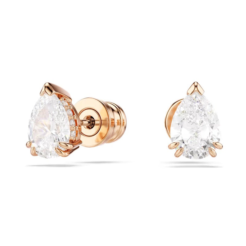 Swarovski Stilla stud earrings Pear cut, White, Rose gold-tone plated 5734248