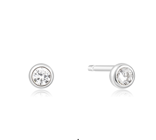 Ania Haie Silver Solitaire Cubic Zirconia Studs