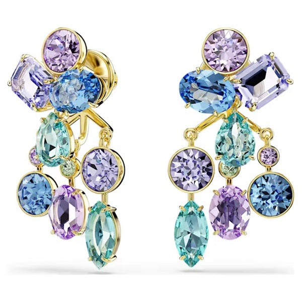Swarovski Gema earring jackets Mixed cuts, Multicoloured, Gold-tone plated 5737450