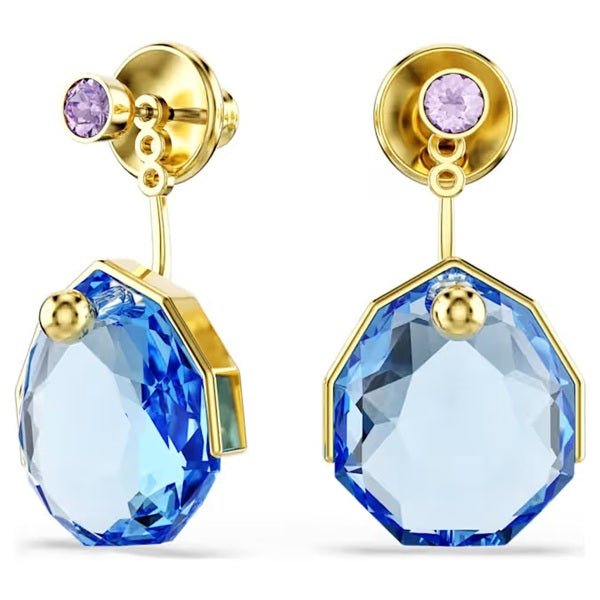 Swarovski Gema earring jackets Blue, Gold-tone plated 5737449