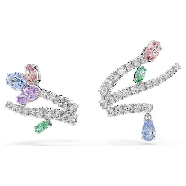 Swarovski Ariana Grande ear cuffs, Mixed cuts, Multicolored, Rhodium plated 5749184