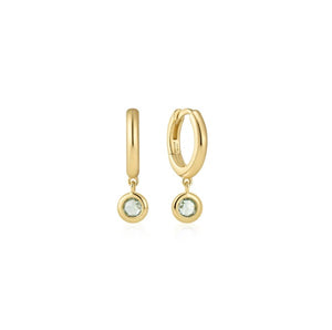 Ania Haie Gold Dangling Mint Green Huggie Hoop Earrings