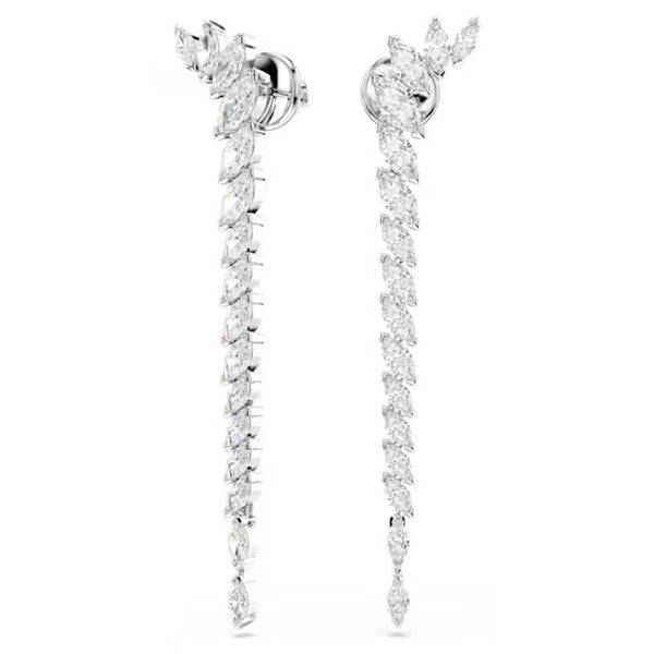 Swarovski Mesmera earrings Marquise cut, White, Rhodium plated 5748006