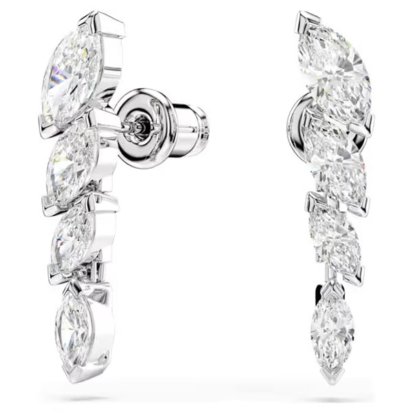 Swarovski Mesmera earrings Marquise cut, White, Rhodium plated 5748007
