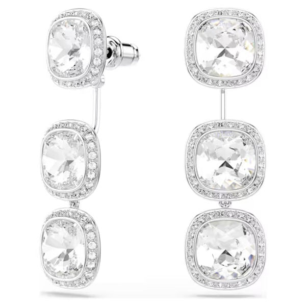 Swarovski Una Angelic earrings Cushion cut, White, Rhodium plated 5754342