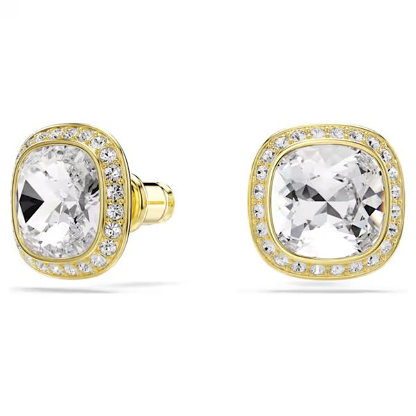 Swarovski Una Angelic stud earrings Cushion cut, White, 18K gold finish 5764762