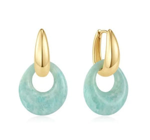 Ania Haie Wanderer Gold Amazonite Circle Earrings