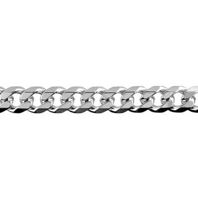 Sterling Silver Diamond-Cut Curb Chain Necklace – 55cm