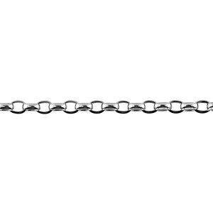 Sterling Silver Oval Belcher Chain Necklace – 50cm