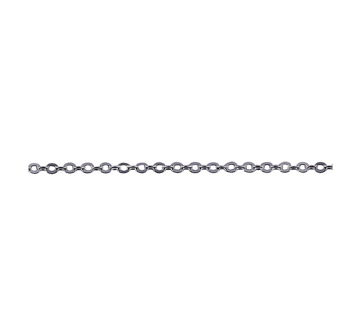 Sterling Silver Hammered Trace Chain Necklace – 40cm