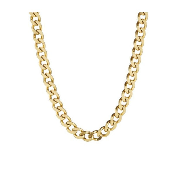 Stainless Steel 14ct Yellow Gold Plated 7mm Wide 50cm Chain