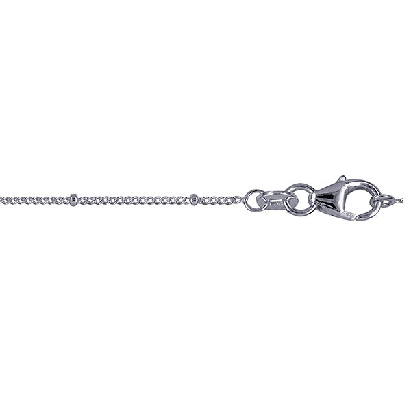 Sterling Silver Curb & Ball Chain 40CM + 5CM