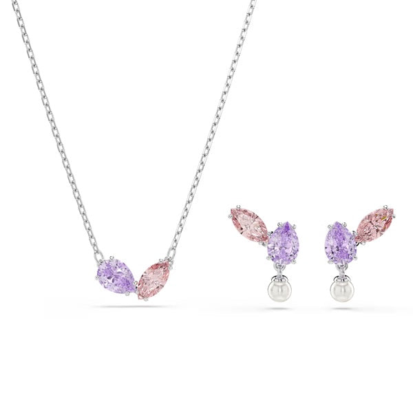 Swarovski Ariana Grande set, Mixed cuts, Multicolored, Rhodium plated 5746577