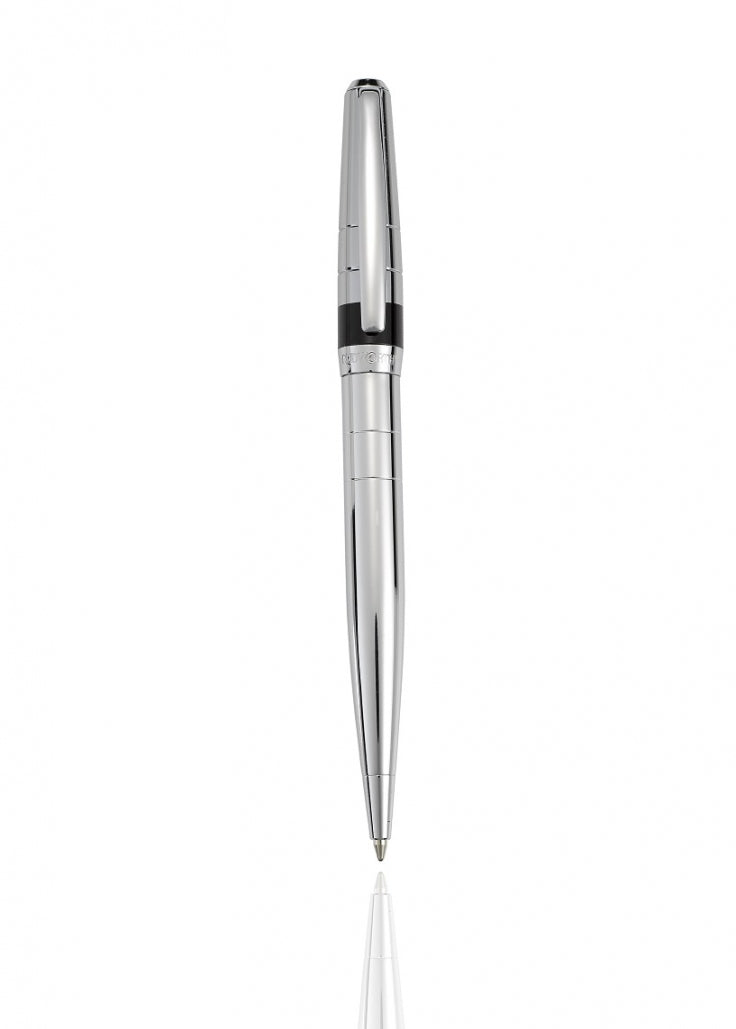 Cudworth Polished Silver/Black Ballpoint Pen